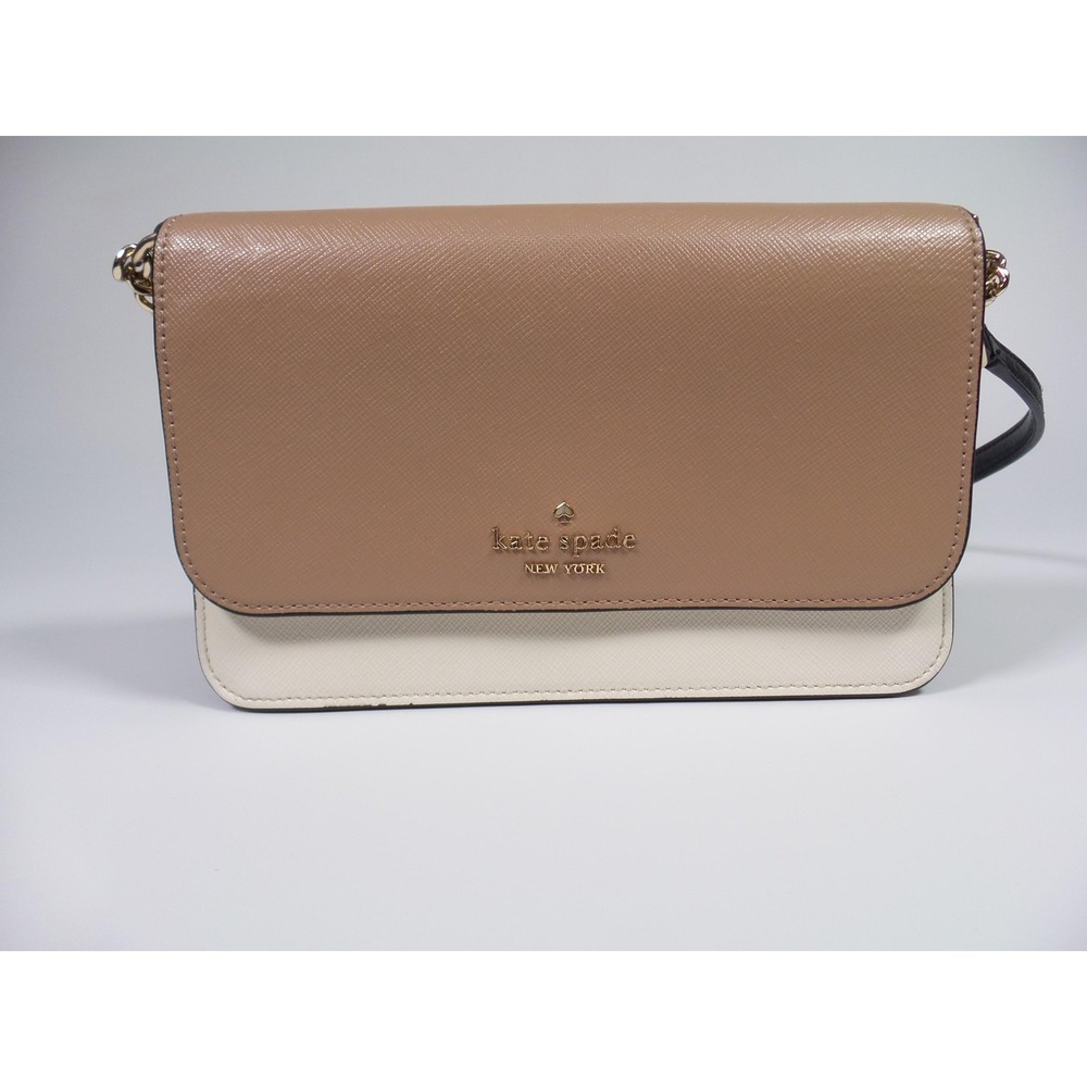 Kate Spadeβ New York Womens Madison Willow Mini Flap Crossbody Tan Leather Chain